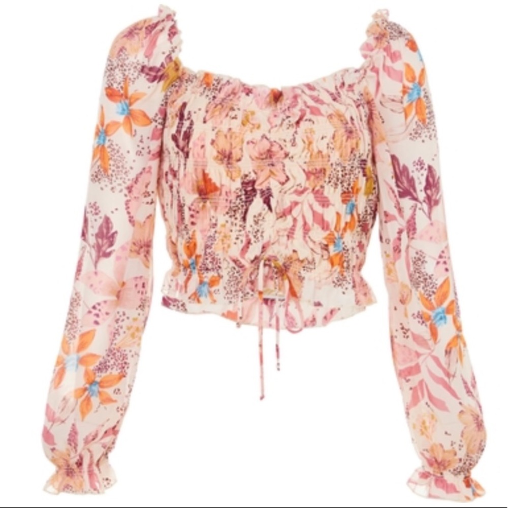 🆕 Inspired Hearts Floral Corset Spring Peasant Top
